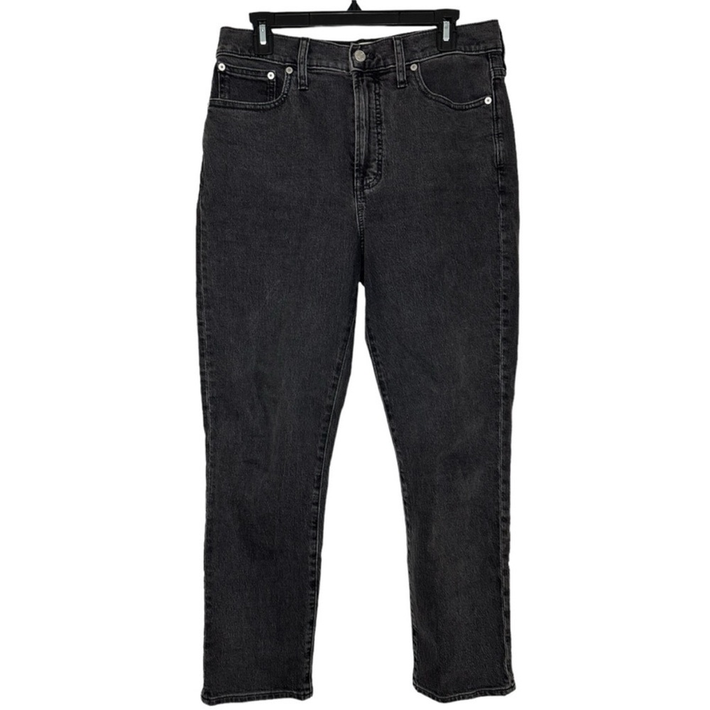 Madewell Perfect Vintage Jeans Black Wash Straight Leg High Waist Size 29